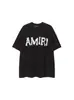 Camiseta de Manga Corta con Estampado de Logo de Letra Estrella Amri, Marca de Tendencia Europea y Americana Transfronteriza 26S para Hombres y Mujeres, Camisa de Media Manga de la Calle Alta Americana