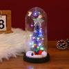 Adornos de escritorio para árbol de Navidad, luz nocturna brillante, diseño de escena navideña, cubierta de vidrio, decoraciones, regalos de Navidad