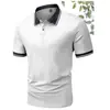 Nueva Camisa Polo de Verano para Hombre con Cuello, Mangas Cortas, Top Deportivo Casual para Golf, Camiseta de Manga Corta con Bloques de Color
