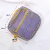 Bolsa de Tofu Dopamina Mini de Malha Portátil para Viagem Bolsa de Armazenamento de Artigos de Higiene Pessoal e Cosméticos Bolsa para Retoque de Maquiagem Bolsa de Malha para Diversos