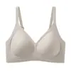 Base de maquillaje líquida invisible, sujetador sin costuras para mujer, sin aros, soporte lateral para el pecho, soporte suave, anti-flacidez, ropa interior fina para mujer