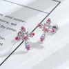 Nuevos Pendientes de Piercing Hensen con Diseño de Encaje Hueco de Amor y Cruz en Zirconia Micro-Pavimentada para Hélice Auricular