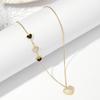 Joyería de Acero Inoxidable Transfronteriza Estilo K Estilo Dulce Concha Blanca y Negra Tamaño Corazón Collar de Acero al Titanio Dorado Femenino Fabricante