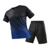 Traje Deportivo Casual de Gradiente para Pareja de Verano, Traje Transpirable de Seda Helada, Ropa Deportiva de Talla Grande de Moda Casual para Hombres y Mujeres
