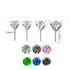 Aleación de Titanio G23 Zircón Pin Cabeza de Garras Joyería para Labios Stud de Labio Varilla Accesorios Comercio Electrónico Piercing Forma Geométrica Labio