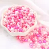 3-8mm ABS Furo Reto Pérolas de Imitação Redondas Contas Artesanais DIY Pulseira Colar Materiais para Miçangas Acessórios de Vestuário