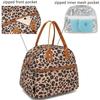 Nova Bolsa de Almoço Portátil Europeia e Americana de Folha de Alumínio Espessada com Estampa de Leopardo Bolsa de Piquenique Multifuncional Bolsa Térmica de Gelo Portátil