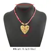 Zn0666 Colgante Exagerado Transfronterizo Corazón Luna Rostro Solar de Acero Inoxidable Chapado en Oro de 14K Cadena de Cuerda de Tela para Clavícula para Mujeres