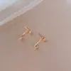 Pendientes de doble uso estilo francés con pedrería para mujer, Accesorios para orejas de alta gama de plata de ley, Nuevos pendientes de botón populares 2026 versátiles y elegantes