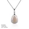 Pingente de Cristal Natural em Forma de Gota d'Água Transfronteiriço com Corrente de Clavícula de Cobre Cravejada de Diamantes, Colar de Cristal de Ametista Natural em Forma de Gota d'Água