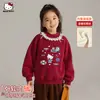 Sudadera Gruesa con Forro Polar de Otoño e Invierno para Niñas 2025 Nuevo Estilo para Niños Mayores con Top de Cuello Adornado con Encaje al Por Mayor