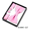 Corbata de moño Estilo Nuevo, Pañuelo Cuadrado, Gemelos Caja de Regalo Set de 3 Piezas, Accesorios de Camisa de Moda para Hombre, Hebilla de Corbata de Moño Multicolor