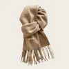 Bufanda de lana azul de sal marina de alta calidad para mujer, otoño e invierno, estilo coreano, atmosférica, cálida, tejido grueso, calentador de cuello versátil