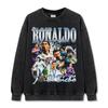 Sudadera con capucha y cuello redondo de algodón grueso con estampado vintage C Luo de fútbol transfronterizo estadounidense