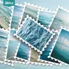 36 Adesivos de Carimbo de Ondas do Oceano Curativas, Adesivos de Decoração para Diário DIY Estilo Vista Marítima Fresca Atacado