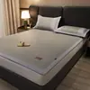 Tapete de Rattan PE Espessado Ecológico Fresco e Respirável Roupa de Cama de Verão Tapete Dobrável Tapete de Rattan Tubo Reto Antigo Doméstico Tapete de Ar Condicionado