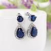 Aretes Estilo Coreano Aaa Aretes de Zircón Gota de Agua Generosos Ruili Aretes Simples con Incrustaciones de Clips para Orejas Multicolor Aretes de Venta Caliente