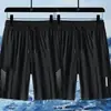 Calça Casual de Seda Gelo de Tamanho Grande para Homens, Calça de Ar Condicionado Solta de Secagem Rápida para o Verão, Shorts Esportivos, Shorts Finos Respiráveis