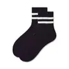 Calcetines para Mujer, Calcetines Finos de Verano hasta la Pantorrilla, Calcetines Clásicos de Rayas Dobles para Estudiantes, Transpirables, Absorbentes del Sudor, Calcetines Deportivos Casuales, Algodón