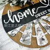 Yzm Produto Novo Transfronteiriço Home Sweet Home Pendente de Porta de Madeira 3D