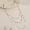 Cadena para el cuerpo de estilo minimalista transfronterizo, multicapa apilable, para mujer, moda europea y americana, cadena sexy sin espalda para bikini, joyería