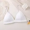 Artículo Popular de Exportación Transfronteriza del Sudeste Asiático: Sujetador de Triángulo para Mujer Estilo Francés, Copas Fijas sin Aros, Tirantes Finos, Sujetador con Espalda Bonita