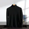 Suéter de cachemira para hombre con cuello alto, 100% cachemira pura, nuevo suéter base de punto pullover de manga larga para otoño e invierno