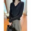 Tejido acanalado de rayón de 260 g 92% viscosa 8% elastano/manga larga para mujer, versátil para otoño, ajuste ceñido, camiseta base, top interior