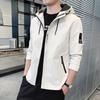 Chaqueta Transfronteriza para Hombre Primavera y Otoño Marca de Moda Nueva Casual Holgada Superior con Capucha Cortavientos para Hombre