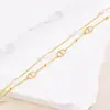 Tobillera de acero inoxidable con diseño de nariz de cerdo europea y americana, red alta sensación, concha blanca, perla japonesa, doble anillo para el tobillo, venta al por mayor para enviar a novias