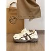 Tênis de Treino Alemão Casual Retro de Couro Genuíno para Mulheres, Novo Estilo Outono 2025, Tênis Versão Coreana Ins, Respirável e Versátil, Sapatos Versáteis