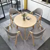 Juego de mesa y sillas de negociación tienda comercial recepción reunión mesa redonda pequeña área de descanso simple casual una mesa cuatro sillas mesa de comedor