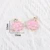 Pingentes de Liga Metálica Rosa Esmaltada Acessórios para Joias DIY Estrela do Mar Flor Chaveiro Encantos Acessórios para Brincos