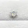 Aleación de Titanio ASTMF-136 Ópalo Aurora Hexagrama G23 Titanio Nuevo OPAL Stud para Labio Cabeza de Piercing