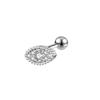 Brincos Pequenos de Fio de Opala Falsa Demoníaca Microincrustados Zircônia de Cinco Pontas Elegantes Versáteis Simples Doces Brincos Brincos