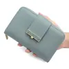 Carteira curta feminina de novo estilo, porta-cartões com múltiplos compartimentos, porta-documentos, porta-moedas com zíper, bolsa clutch, em estoque