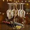 Criativo Suporte de Vinho Doméstico Porta Garrafas de Vinho Suporte de Taças de Vinho de Cabeça para Baixo Armário de Vinho Estilo Europeu Enfeites Suporte de Vinho