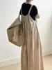 Overol casual estilo japonés Nobayama Tongshu para mujer, mono casual de verano holgado hasta el suelo 98005