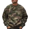 Sudadera cruzada para hombre de otoño e invierno, nueva, de manga larga, cuello redondo, con estampado de camuflaje, sudadera informal de gran tamaño, a la moda