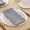 Servilleta de Tela de Algodón con Rayas Blancas Sencillas, Adecuada para Bodas, San Valentín y Decoración del Hogar