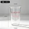 Taza Personalizada con Tapa abatible, Taza de Leche Gruesa Transparente con Letras, Taza para Bebidas de Oficina, Taza para Café Americano Helado, Taza de Moda