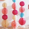 Popular bola de favo de mel colorida flor de papel sanfonada bola pilar marcador de corredor feito à mão festivo suprimentos de casamento decoração fábrica direta