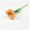 Tulipán Abierto Artificial de PU con Textura Humectante Brownie Decoración del Hogar Fondo de Boda Jacinto Flor Artificial