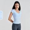 Top de Fitness Confortável de Manga Curta para Esportes Roupa Casual de Yoga Sensação de Alta Qualidade Cintura Ajustada Emagrecimento Camiseta de Yoga para Mulheres