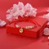 Pulsera tejida Marca Fu para Pareja Mejor Amigo Regalo Tanabata Lujo Ligero Estudiante Simple Ins Cuerda de Mano Antigua Benmingnian