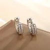 Xuping Joyería Moda Pendientes Geométricos Creativos Pendientes Personalizados de Doble Fila con Diamantes para Mujer Pendientes Pequeños de Aro de Aleación Personalizables