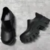 Zapatos Derby de caña baja pesados altura 8CM suela gruesa equipo de hombre zapatos de tanque zapatos de cabeza grande mocasines de piel de vaca