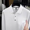 26 Novos Modelos de Outono 100% Algodão Mercerizado Camisas Polo de Manga Longa para Homens, Negócios Casuais para Meia-Idade Cor Sólida Versátil Gola Polo