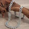 Europa e Estados Unidos transfronteiriço 12mm corrente cubana de diamante criptografia totalmente cravejada alta qualidade masculina hip-hop tendência colar em estoque atacado