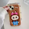 Funda de Silicona con Lazo de Tela Dibujos Animados Estéreo para Teléfono Móvil Adecuada para Iphone16Promax/15/17 Anticaídas